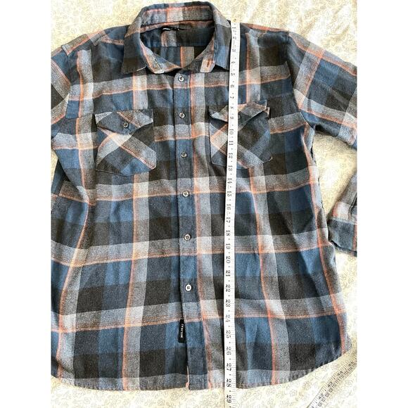 Molokai Surf Co. Blue Gray Plaid Flannel Shirt Men’s Medium - Picture 4 of 6